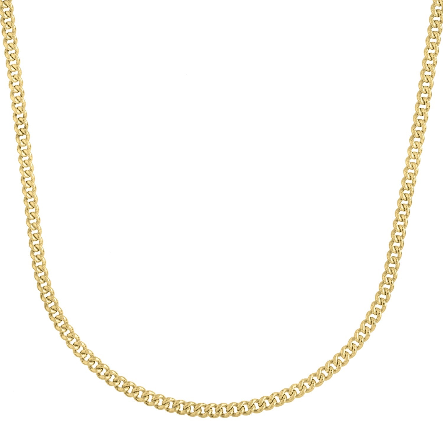 14k Yellow Gold Light Gourmette Chain (3.60 mm) in a sleek high-contrast midnight luxury editorial style